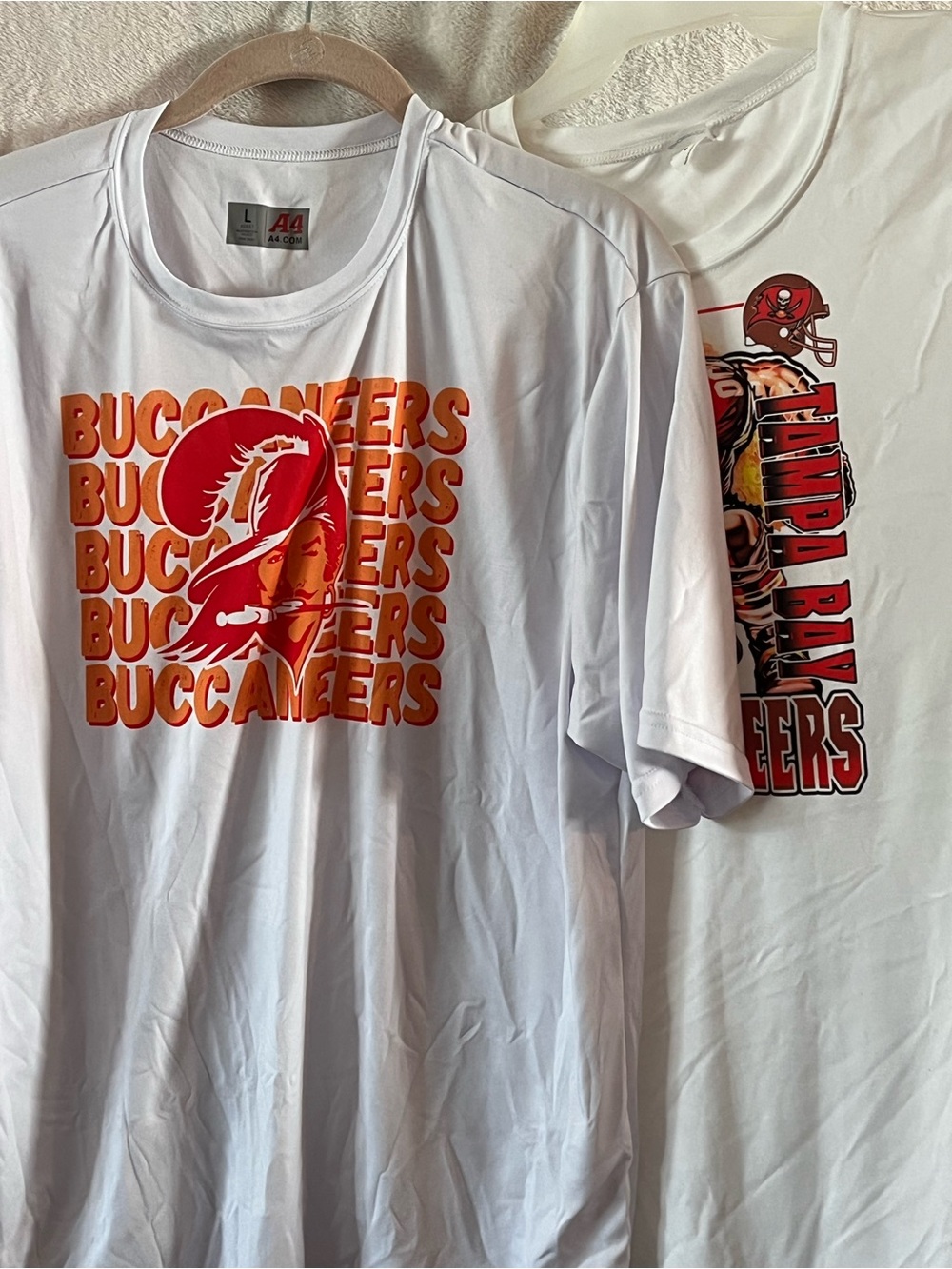Set of 2 Tampa Bay Buccaneers White Graphic Tee - Red & Orange Logo